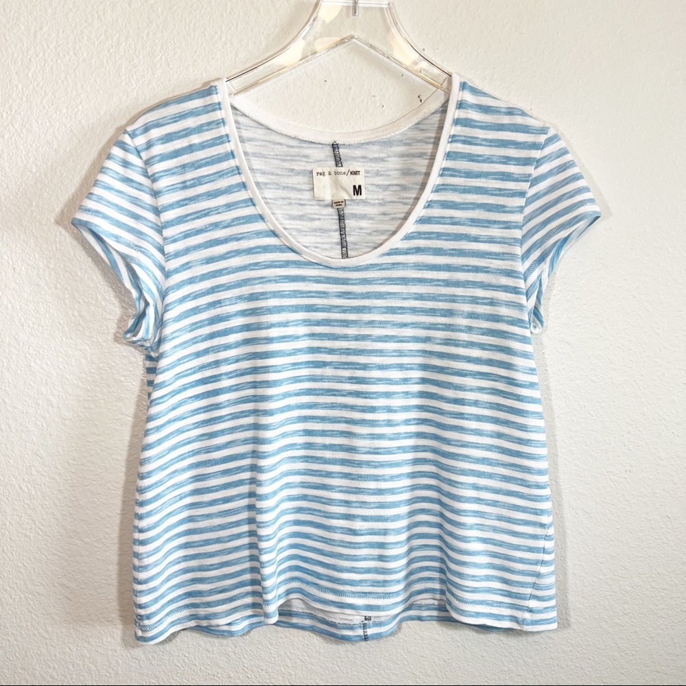 Rag & Bone striped scoop neck cotton t shirt